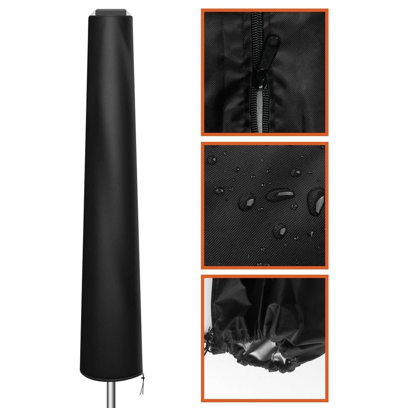 OKPOW Umbrella Cover with Rod for Solar Parasol Durable 420D Oxford Fabric Garden Umbrella Cover with Zip Waterproof, Windproof and Anti-UV for 7ft to 11ft Outdoor Patio Umbrellas - Image 5